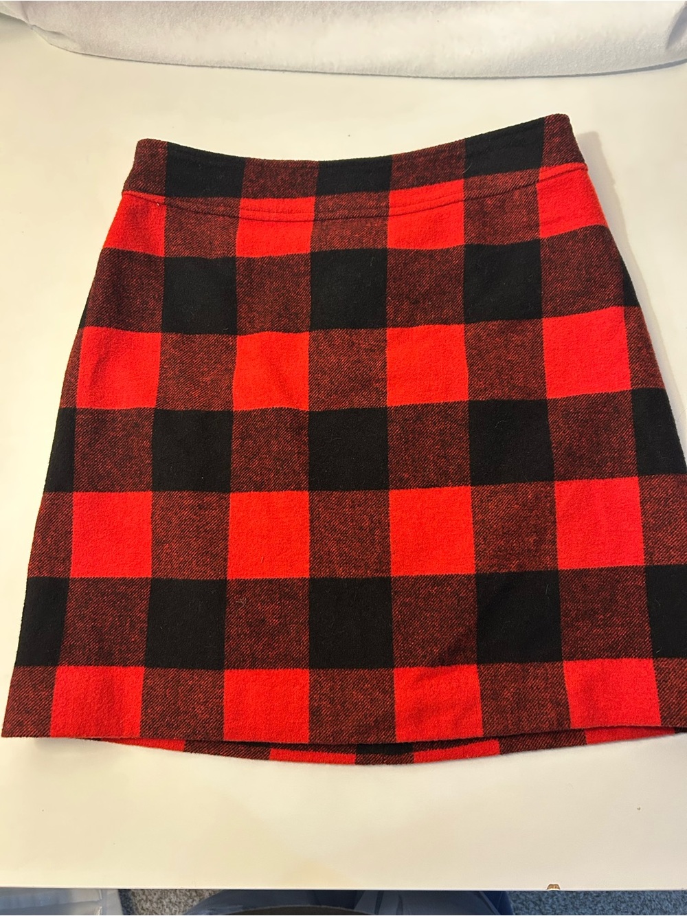 J. Crew Red and Black Buffalo Check Mini Skirt